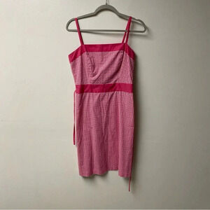 Loft Pink Y2K Checkered Gingham Spaghetti Strap Dress Size 6‎